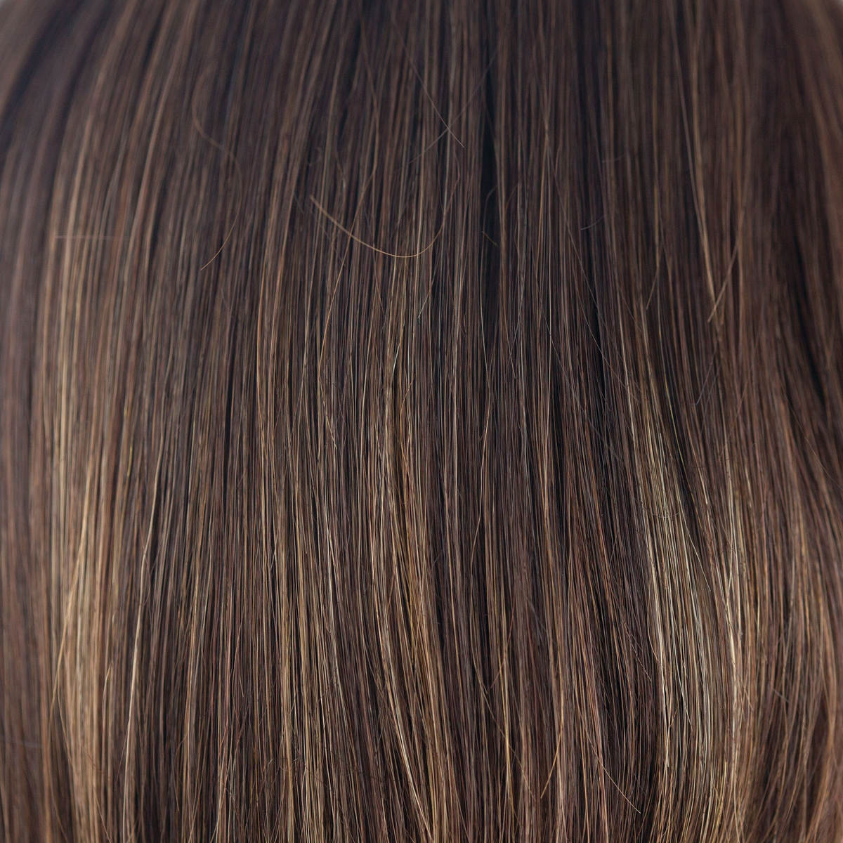Coffee Latte-R  -  This is our rooted version of Coffee Latte. With a cappucino-base mixed with warm medium brown and medium golden blond highlights, the rich, deep dark brown roots give a natural shadowed appearance.