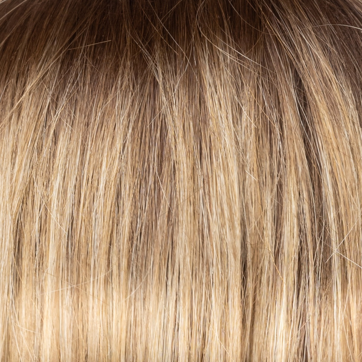 Melted Caramel  -  An ombre color that effortlessly begins with a warm and rich brown root that melts into golden caramel blond and natural medium blond tips.